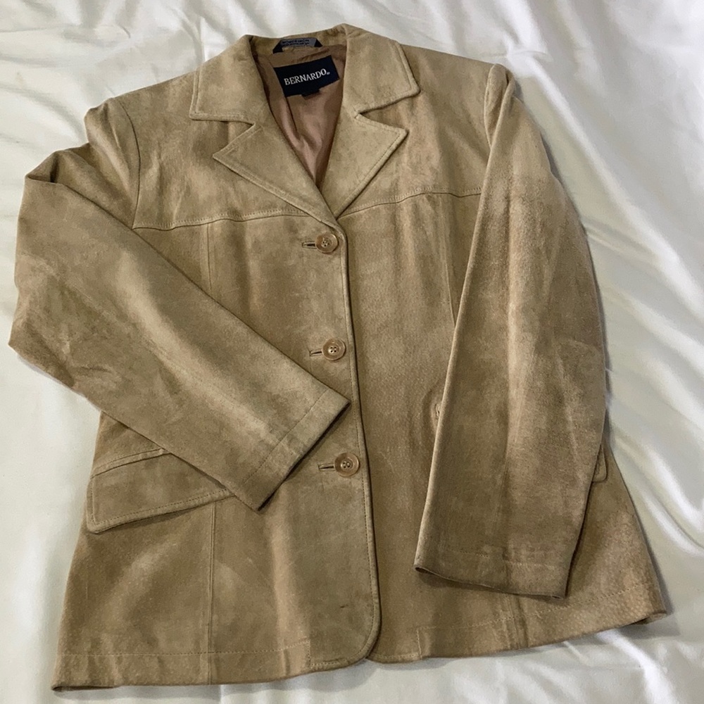Leather/suede blazer jacket
